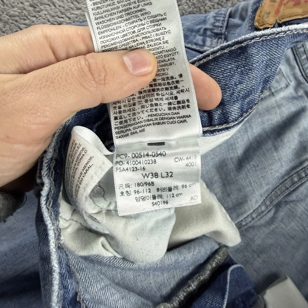 Levis 514 Straight Leg Jeans Mens 38x32 Blue Medium Wash Mid‎ Rise